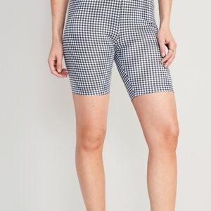 Women's Blue and White Checkered Shorts